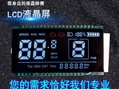 黑底白字電動車液晶屏