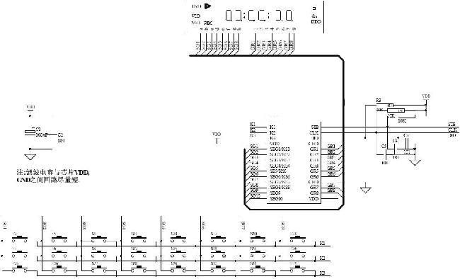 AiP1638-CS1638驅(qū)動(dòng)共陰數(shù)碼屏應(yīng)用線路